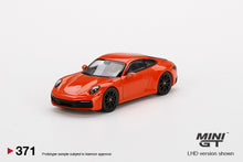 Load image into Gallery viewer, Porsche 911 (992) Carrera 4S Lava Orange #371 Mini GT