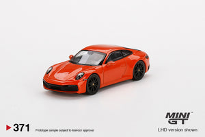 Porsche 911 (992) Carrera 4S Lava Orange #371 Mini GT