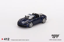 Load image into Gallery viewer, Porsche 911 Targa 4S Gentian Blue Metallic #412 Mini GT MiJo Exclusive