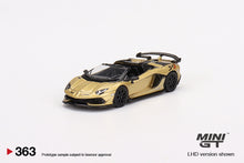 Load image into Gallery viewer, Lamborghini Aventador SVJ Roadster Oro Elios #363 Mini GT