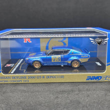 Load image into Gallery viewer, Nissan Skyline 2000 GT-R (KPGC110) Racing Concept 1972 Blue INNO64