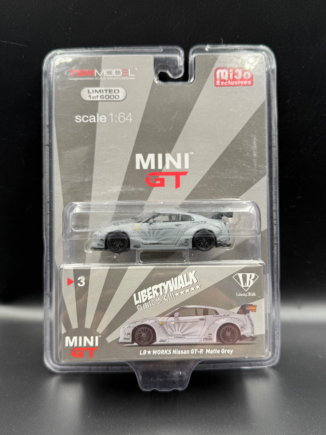 LB Works Nissan GT-R Matte Grey MiJo Exclusive Mini GT #3