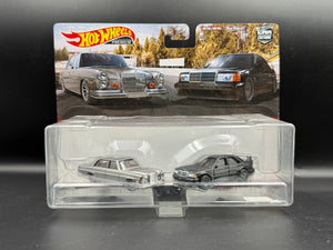 72 Mercedes Benz 280 SEL 4.5 & Mercedes Benz 190E 2.5-16 2-PK Car Culture Hot Wheels