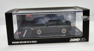 Nissan Skyline GT-R (R32) Matt Black "The Diecast Company" INNO64