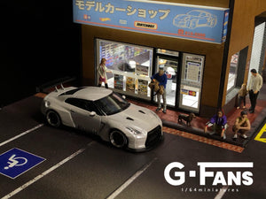 G Fans Models 1/64 Car Model Shop Building Diorama #710026