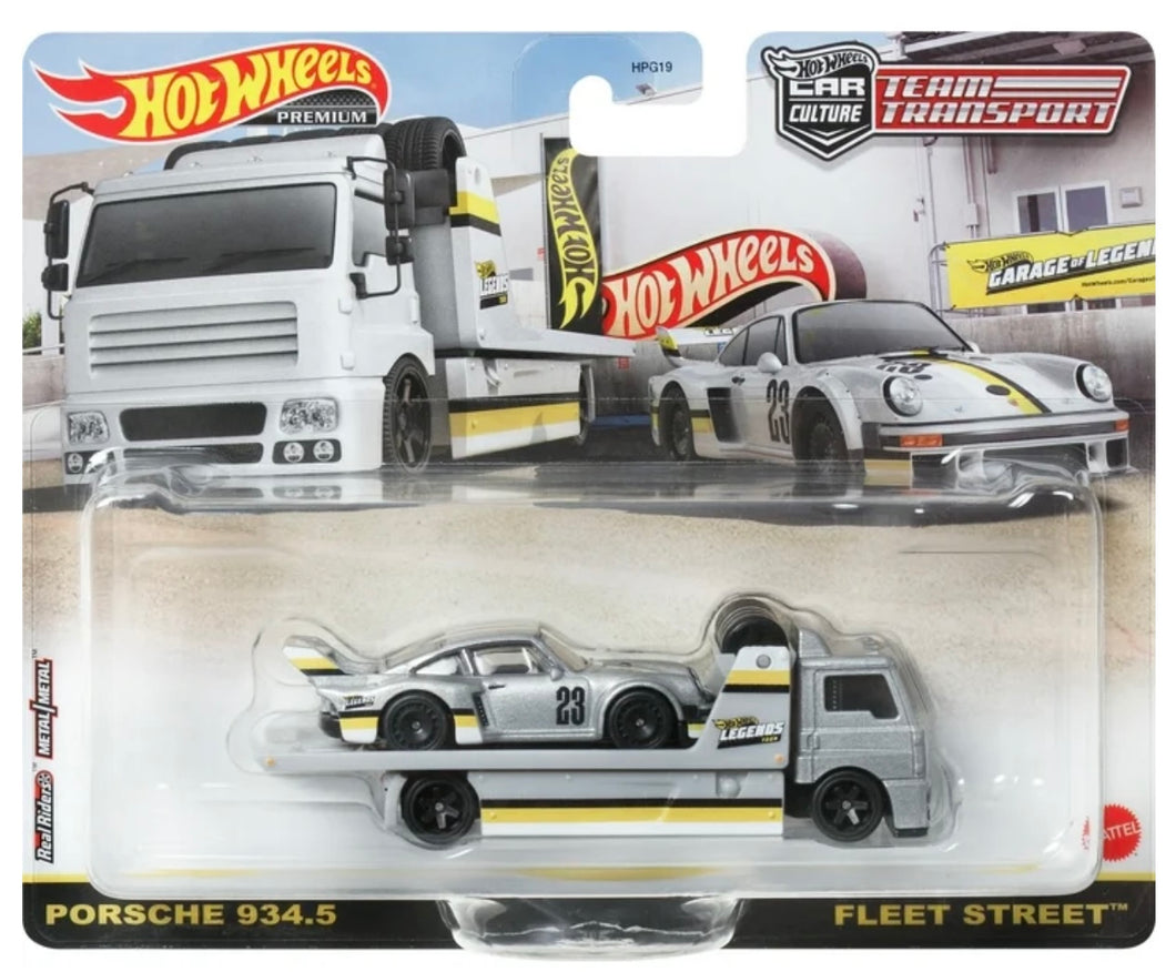 Hot Wheels Premium Legends Transport Hauler Porsche 934.5 & Fleet Street Hauler