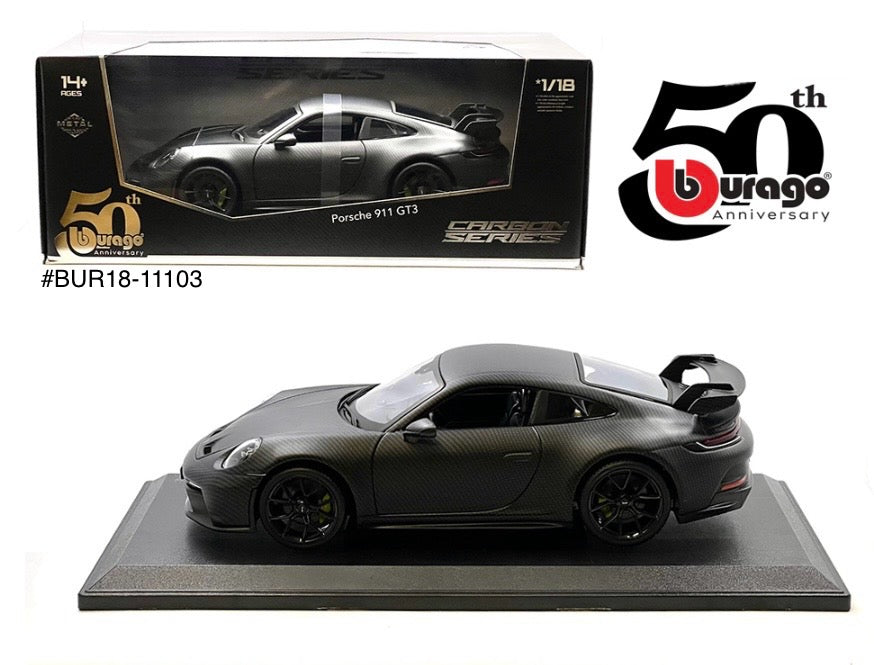 Coming Soon Bburago 1:18 Porsche 911 GT3 – Carbon Series – 50th Anniversary Limited Edition