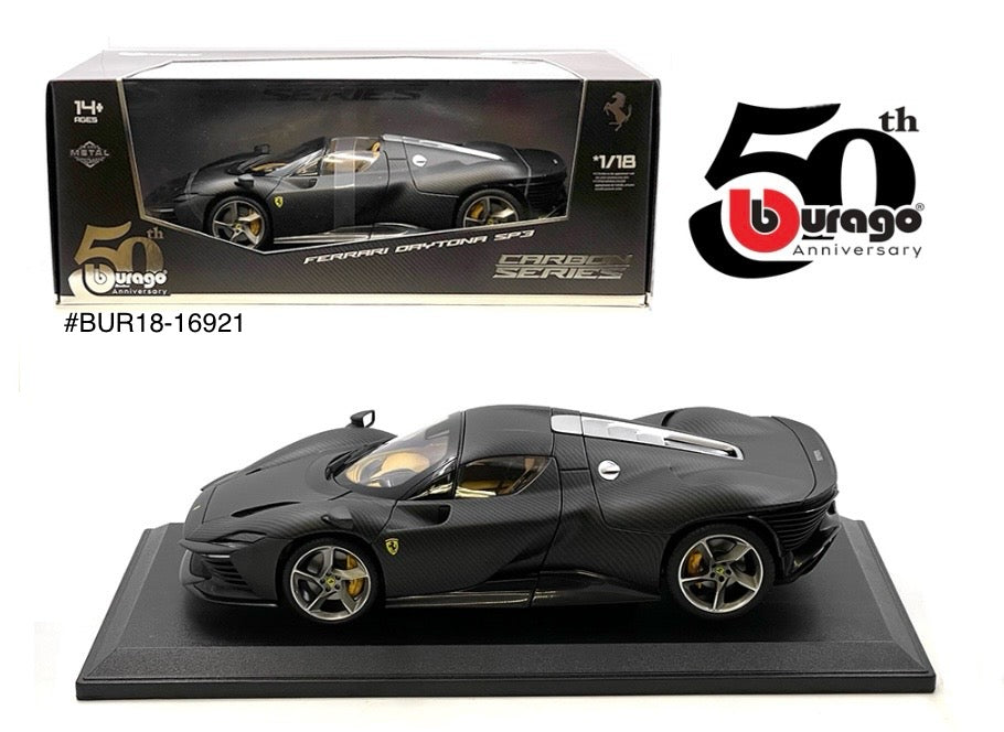 Coming Soon Bburago 1:18 Ferrari Daytona SP3 Carbon Series 50th Anniversary Limited Edition