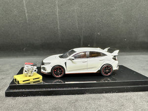 Honda CIVIC TYPE R (FK8) 2017 w/ Engine Display Model Championship White HOBBY JAPAN