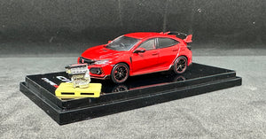 Honda CIVIC TYPE R (FK8) 2017 Flame Red w/ Engine Display Model Hobby Japan