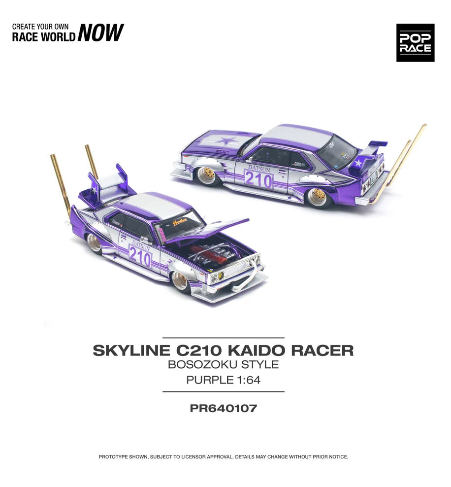 Skyline C210 Kaido Racer (BOSOZOKU STYLE) Purple Chrome /Silver POPRACE