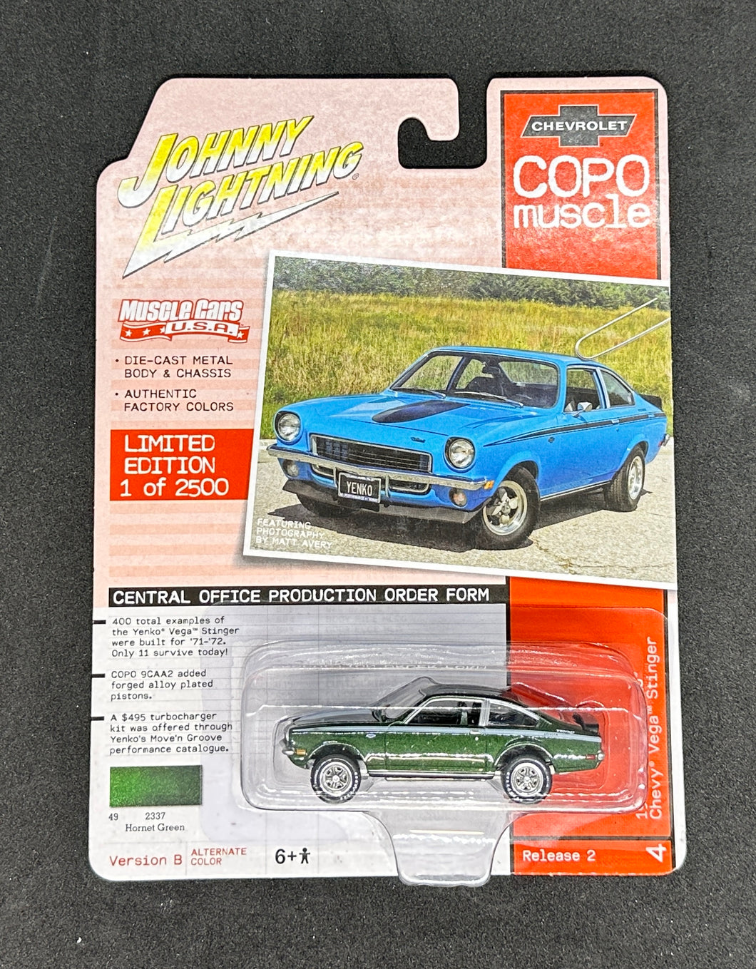 1971 COPO Yenko Chevy Vega Stinger Hornet Green Johnny Lightning