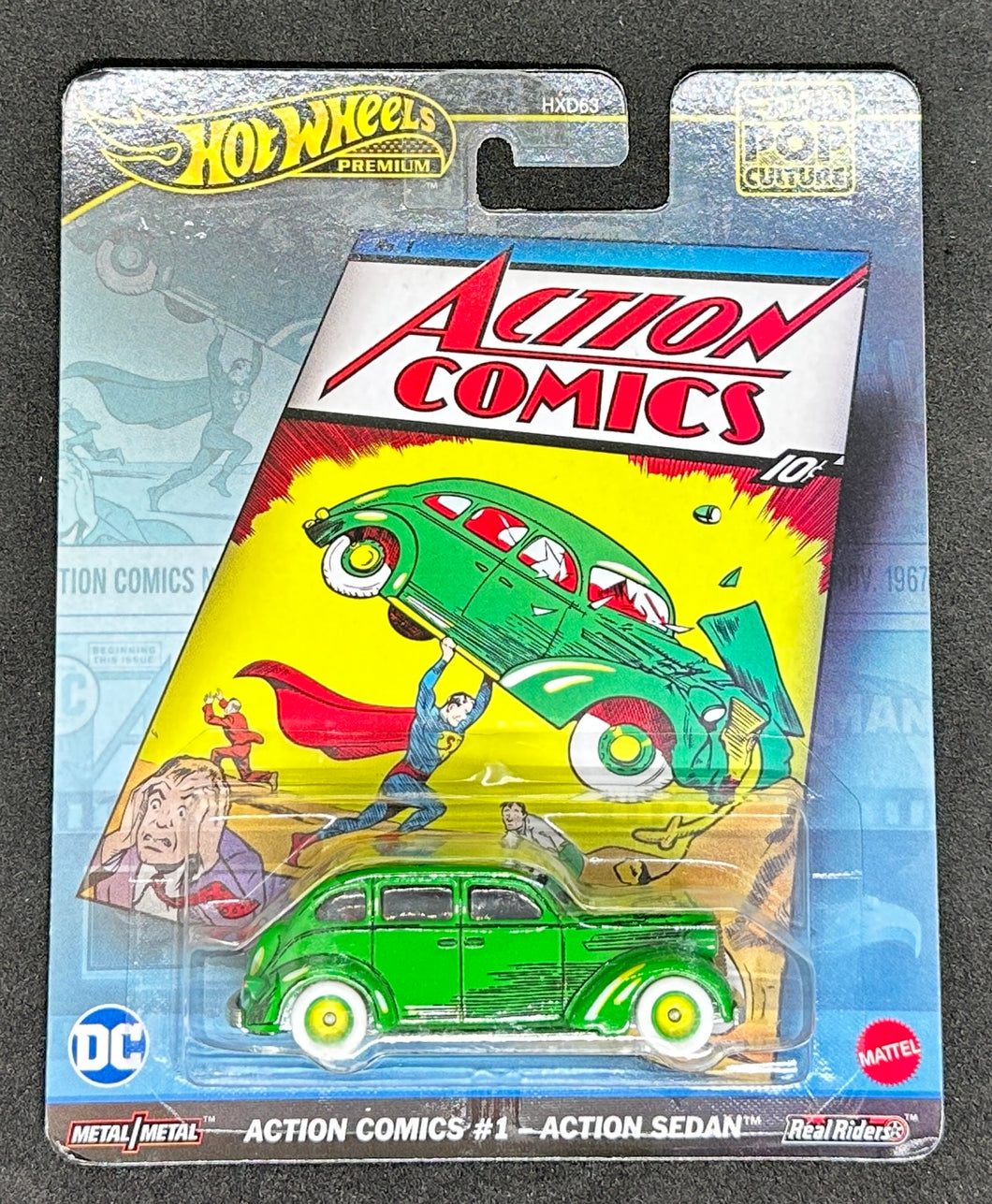 Action Comics #1- Action Sedan “ACTION COMICS” POP Culture Hot Wheels