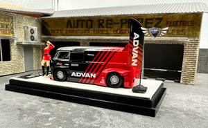 VW T1 Bus "Advan" w/Figure & Flag TimeMicro