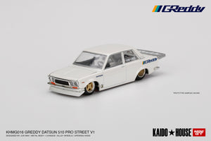 Datsun 510 Pro Street GREDDY Pearl White Kaidohouse / Mini GT #016