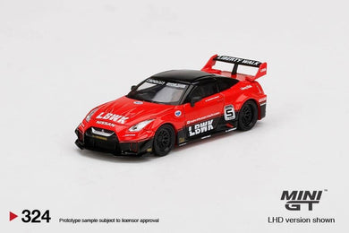 LB-Silhouette WORKS GT Nissan 35GT-RR Ver 1 Red/Black RHD MiJo Exclusive Mini GT #324