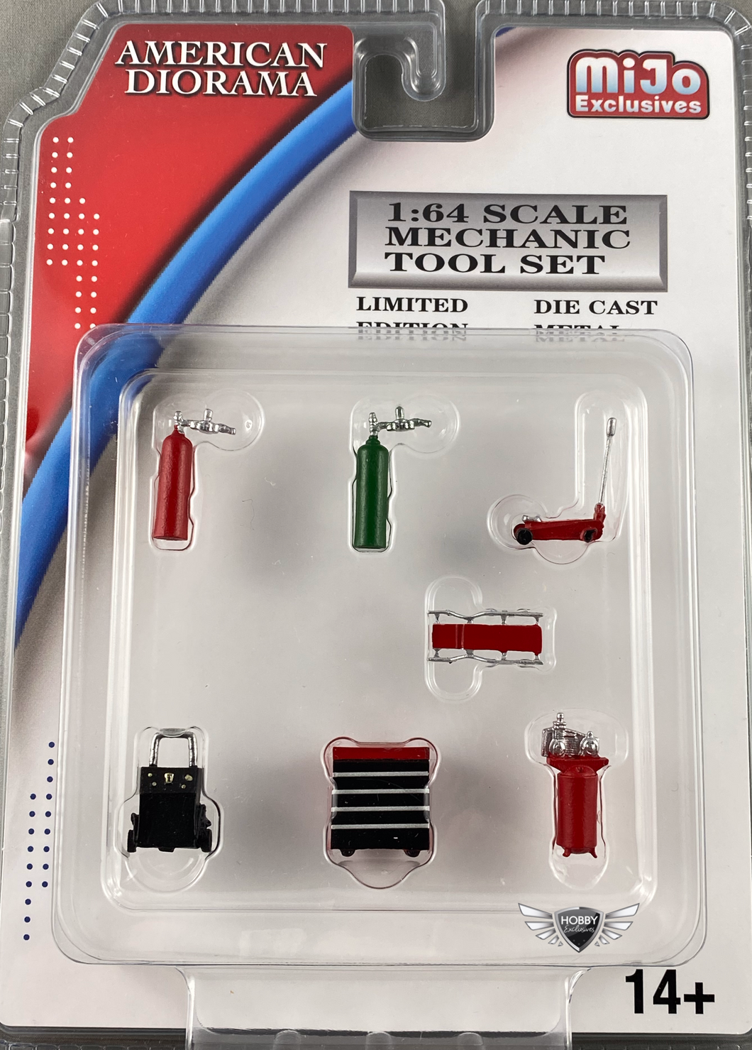 1:64 Scale Mechanic Tool 7 Pieces Set MiJo Exclusives AMERICAN DIORAMA RED