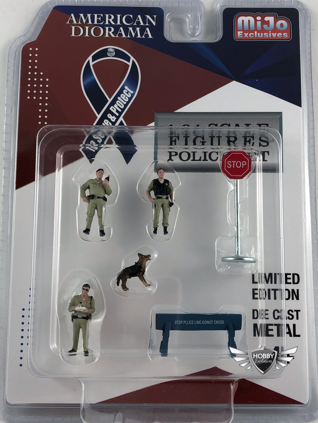 1:64 Scale Figures Sheriff Police Set (Grey) American Diorama