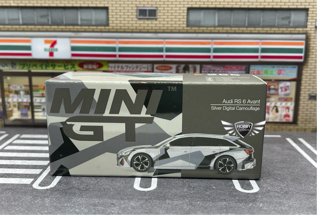Audi RS 6 Avant Silver Camouflage China Exclusive Mini GT #255