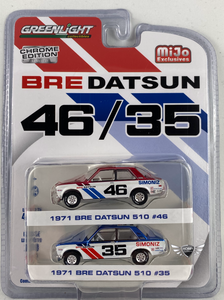 BRE Datsun 510 #46 & #35 Chrome Edition MiJo Exclusives Greenlight