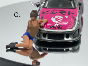 DM Kustoms Figure Girl Sitting In Front Of Car C