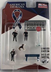1:64 Scale Police Set (Blue) American Diorama MiJo Exclusives