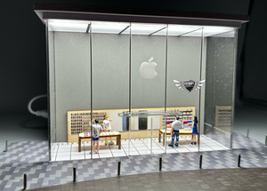 G-Fan Building Diorama Model With Lights Apple Building 1:64