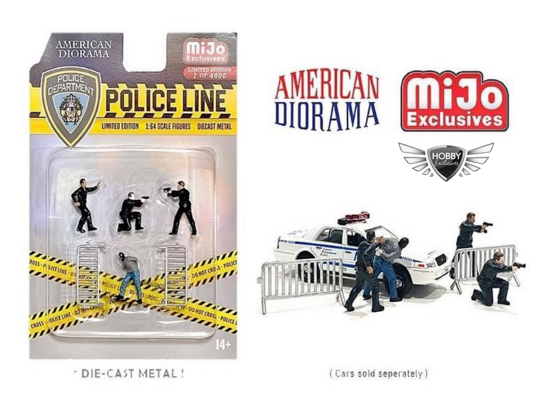 American Diorama 1:64 Police Line Figure Set MiJo Exclusive