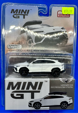 Lamborghini Urus Bianco Monocerus Matt w/ Roof Box #220 MiJo Exclusive Mini GT CHASE