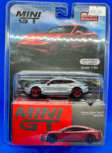 Porsche Taycan Turbo S Camine Red #289 MiJo Exclusive Mini GT CHASE