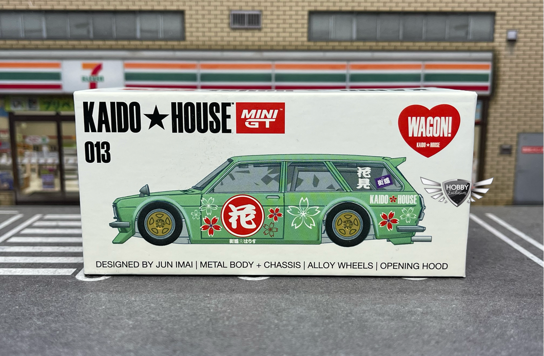 Kaido House x Mini GT 1:64 Datsun Kaido 510 Wagon Hanami V1 Green #13