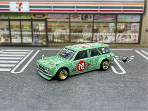 Kaido House x Mini GT 1:64 Datsun Kaido 510 Wagon Hanami V1 Green #13