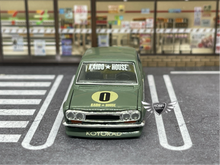 Load image into Gallery viewer, Mini GT 1:64 KaidoHouse Datsun 510 Pro Street OG Olive Green