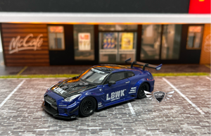 LB Silhouette WORKS GT Nissan 35GT-RR LBWK Blue MiJo Exclusive Mini GT #299