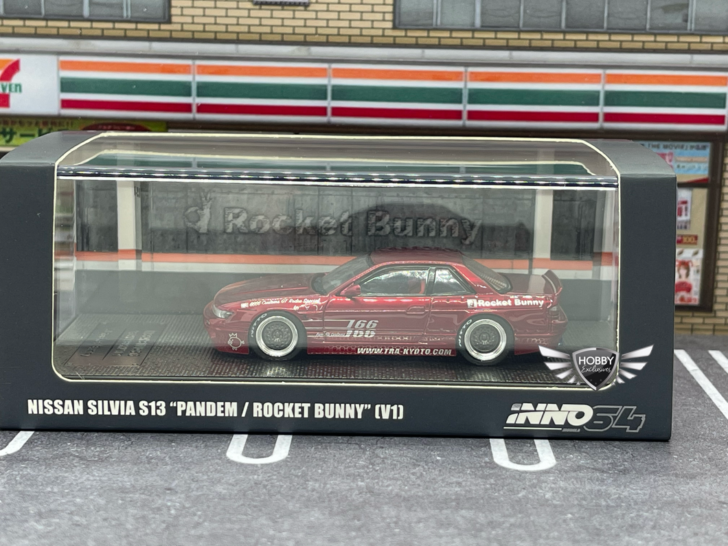 Inno64 1:64 Nissan Silvia S13 Pandem Rocket Bunny V1 Metallic Red