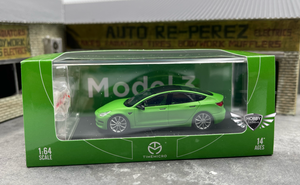 Tesla Model3 Matte Solid Colour Coating Simulation Alloy Car Frosted Green Timemicro