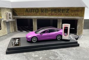 Tesla Model3 Matte Solid Colour Coating Simulation Alloy Car Time Micro 1:64